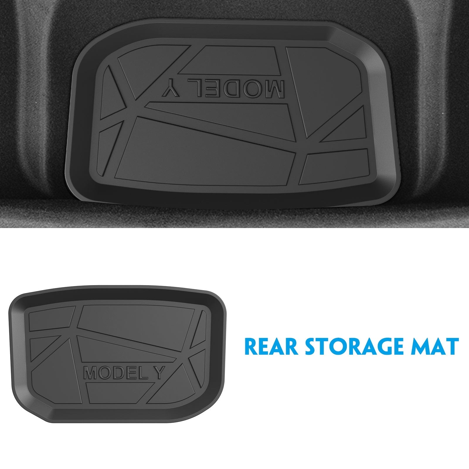 Tesla Model Y 2021 2022 Floor Storage Mat and Cargo Liners Rear Storage Slot Mat Rear Lower Layer(3pcs/set) - NOVSIGHT