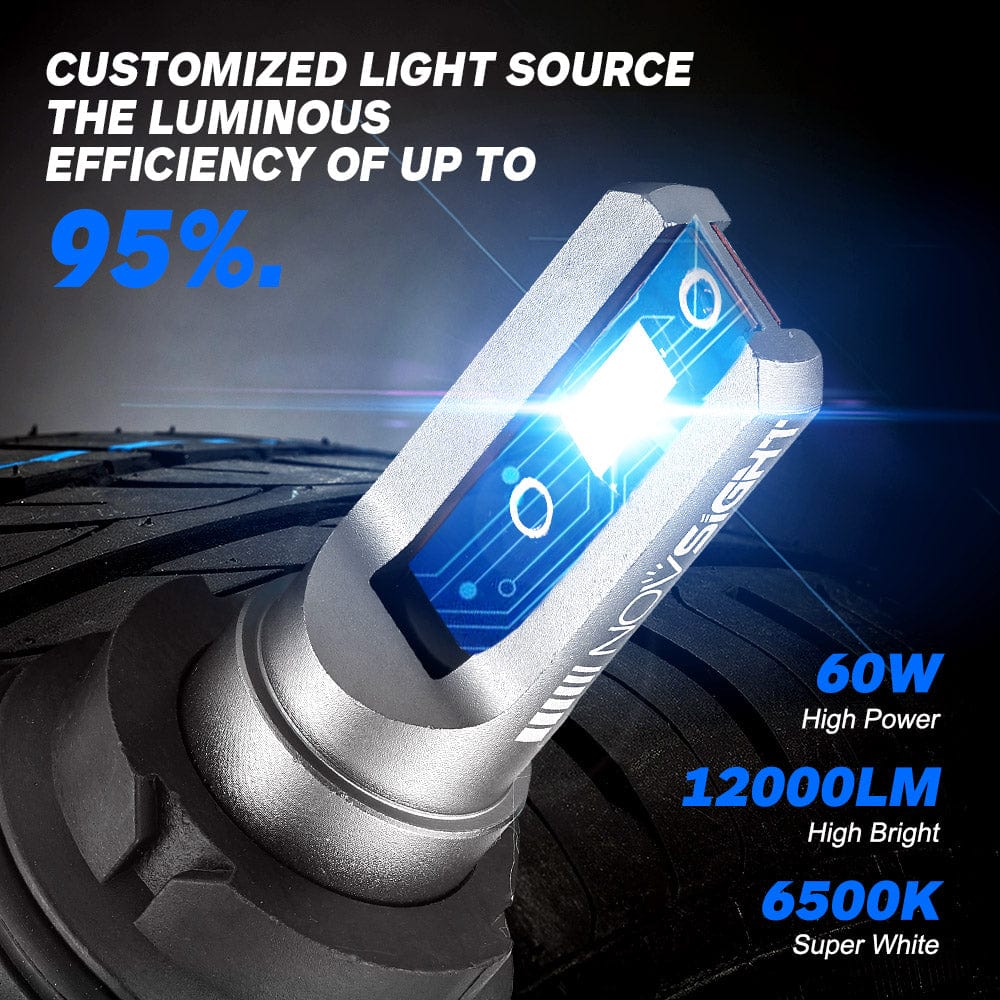 N11 Standard Series | 9007 HB5 LED Bulbs Cost-Effective 60W 13000LM 6500K White | 2 Bulbs - NOVSIGHT