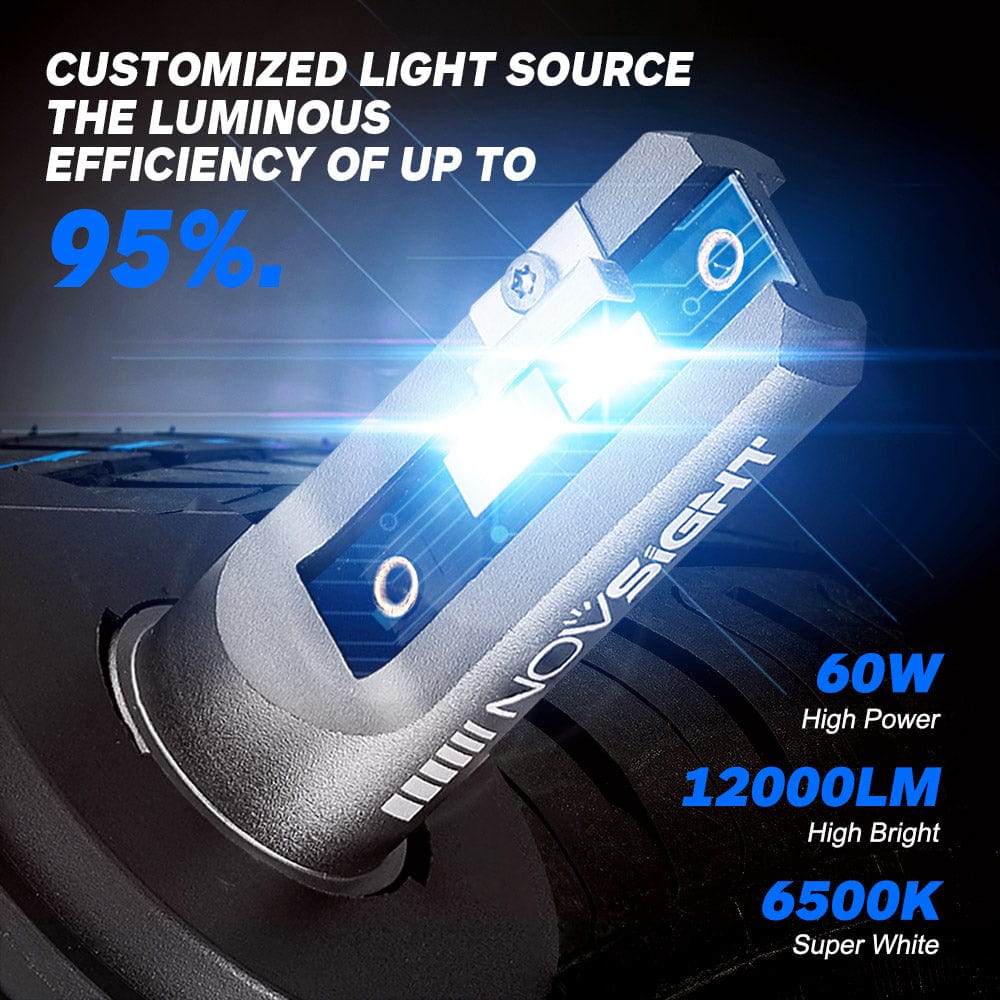 N11 Standard Series | H4 9003 HB2 LED Bulbs Cost-Effective 60W 13000LM 6500K White | 2 Bulbs - NOVSIGHT