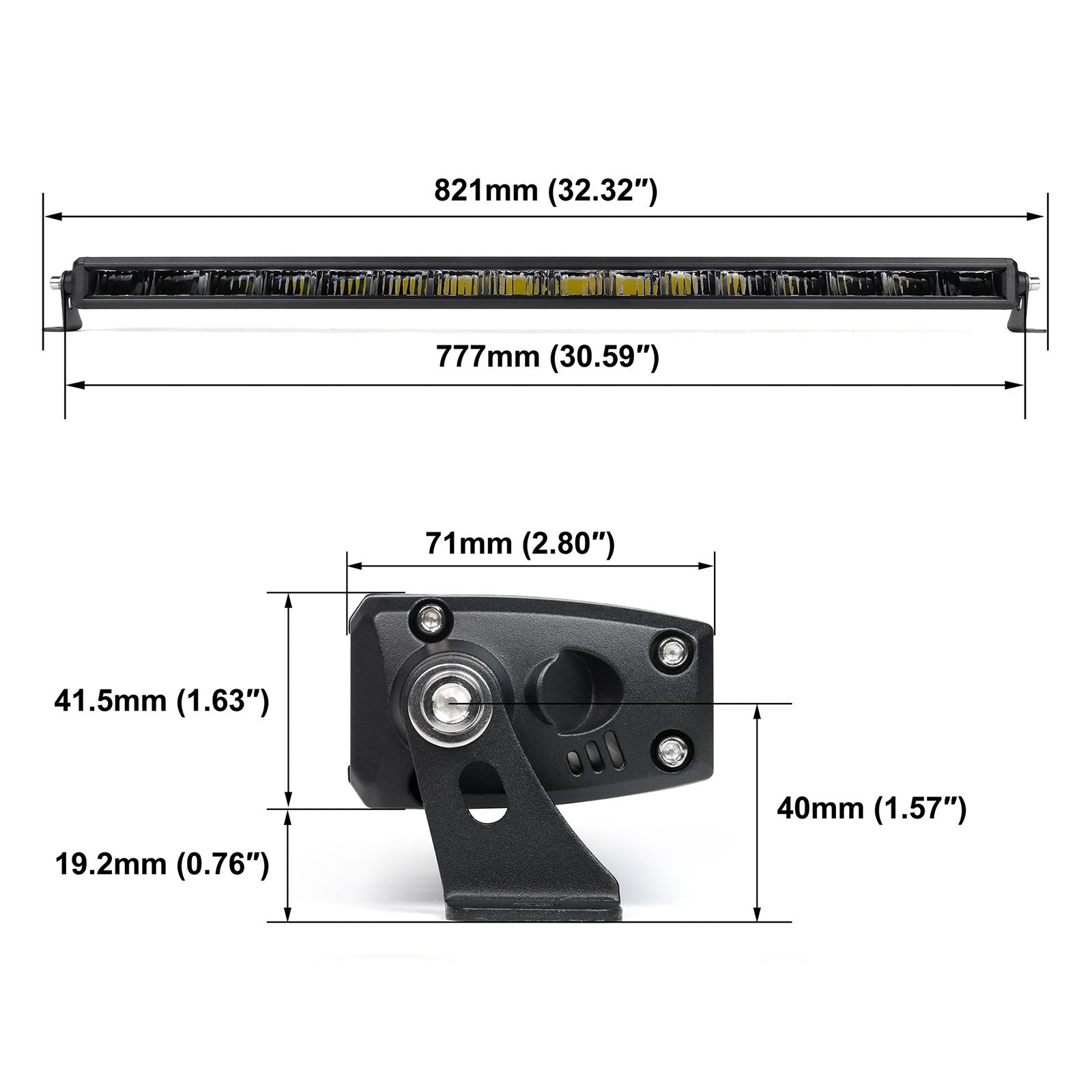 Off Road LED Light Bar 10 20 30 50 Inch Single Row High Power Driving Beam - NOVSIGHT