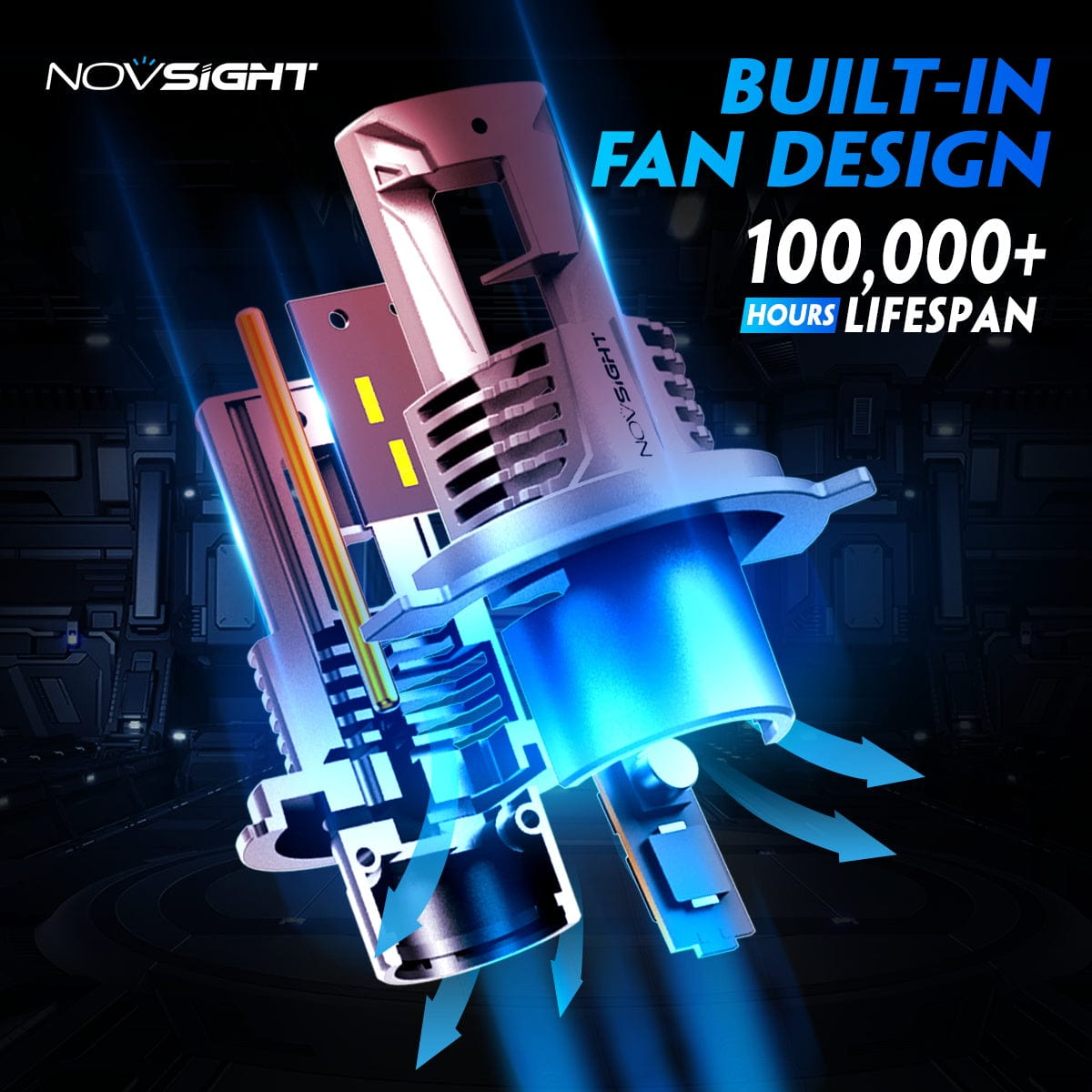 N66 Pro Series Wireless | H4 9003 HB2 LED Bulbs Perfect Beam 80W 18000LM 6500K White | 2 Bullbs - NOVSIGHT