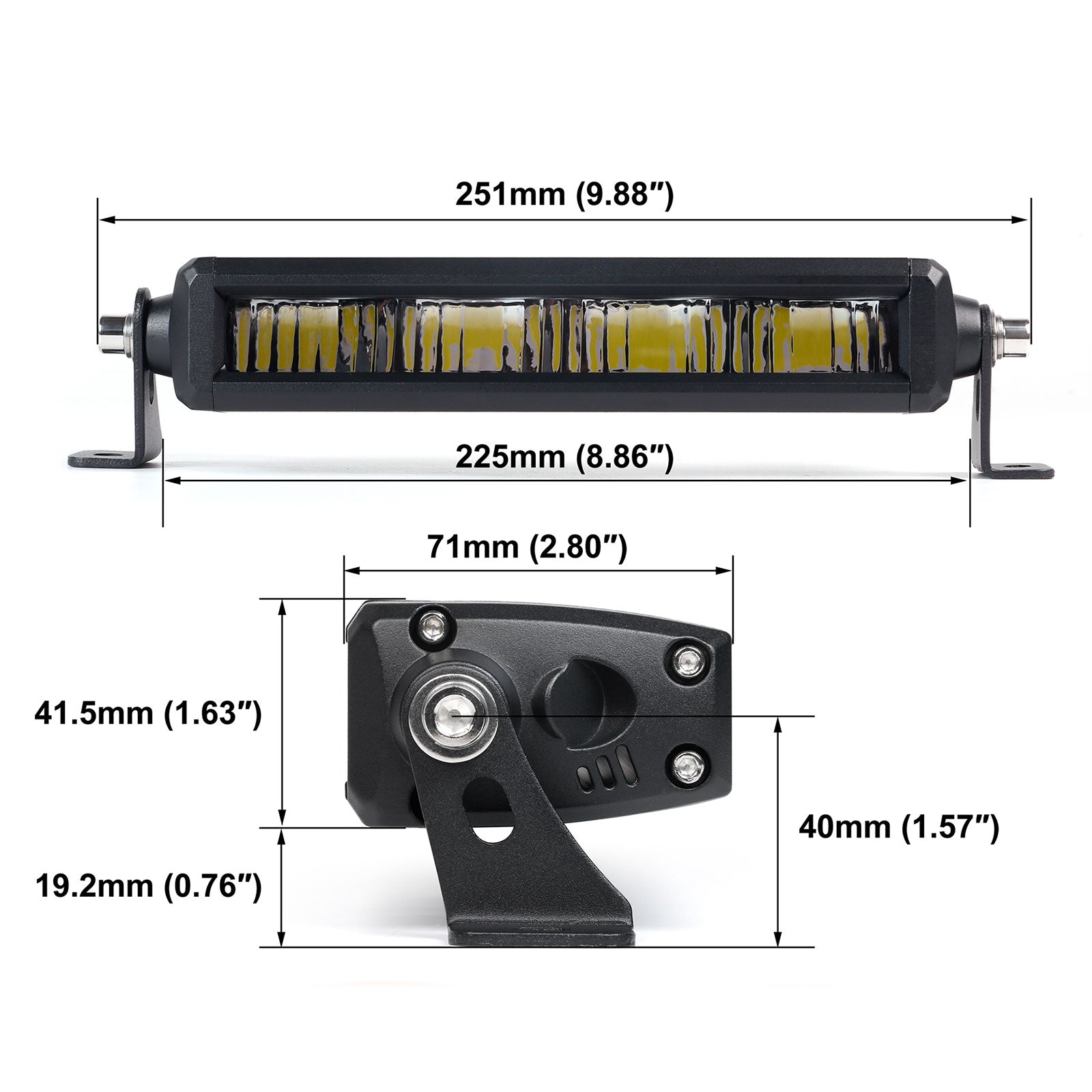 Off Road LED Light Bar 10 20 30 50 Inch Single Row High Power Driving Beam - NOVSIGHT
