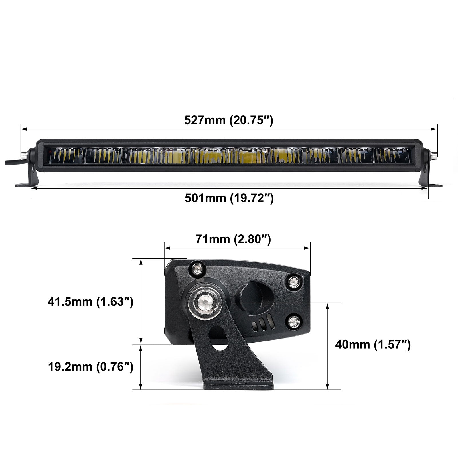Off Road LED Light Bar 10 20 30 50 Inch Single Row High Power Driving Beam - NOVSIGHT