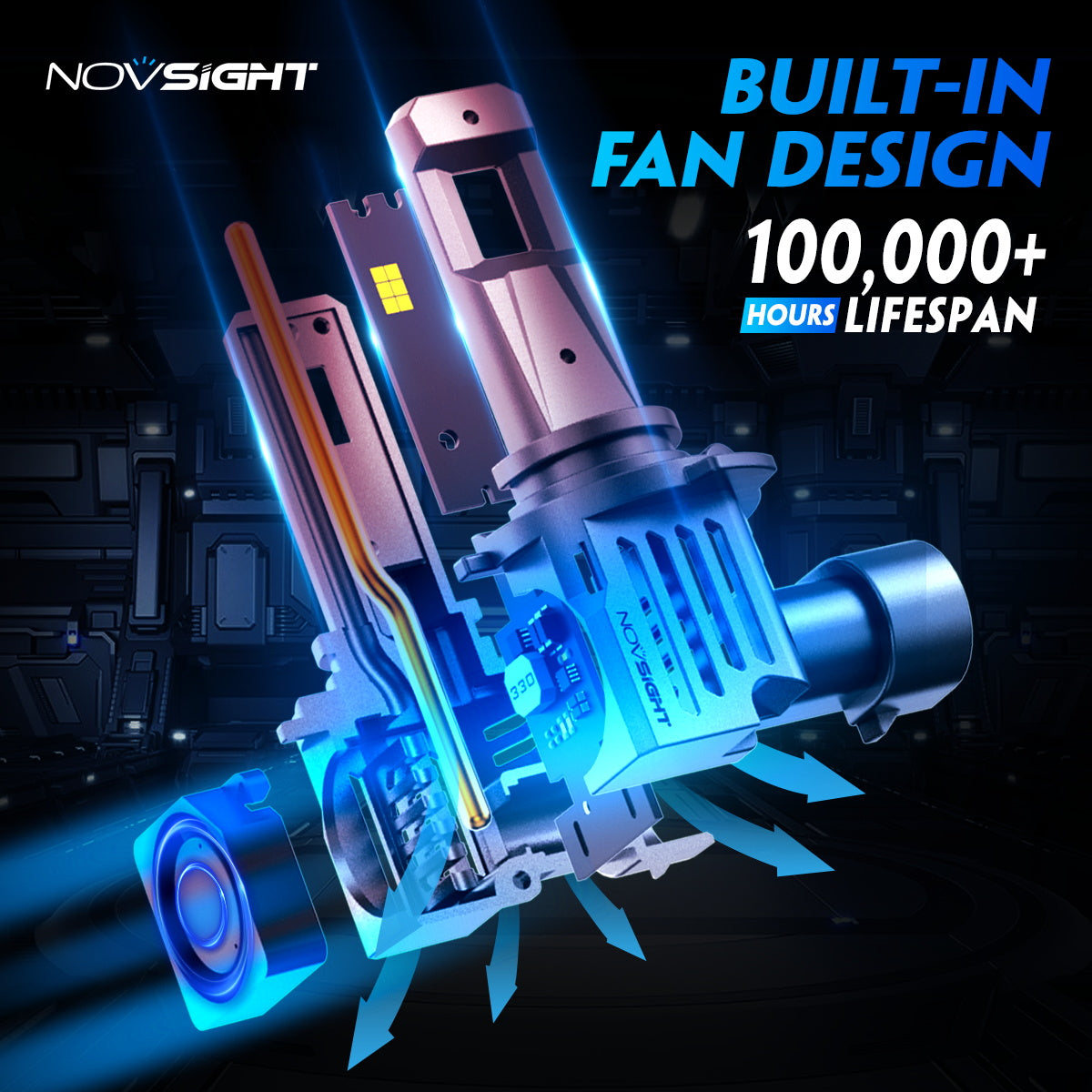 N66 Pro Series Wireless | 9005 H11 Combo LED Bulbs Perfect Beam 80W 18000LM 6500K White | 4 Bullbs - NOVSIGHT