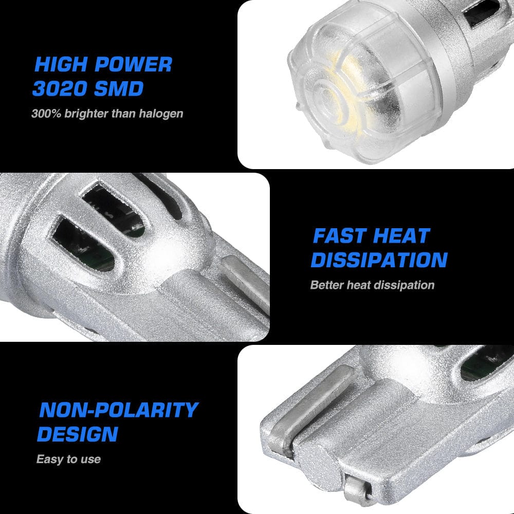 T10W 158 161 168 194 W5W LED Bulbs White License Plate Light Front Parking Light Front Side Marker Light - NOVSIGHT