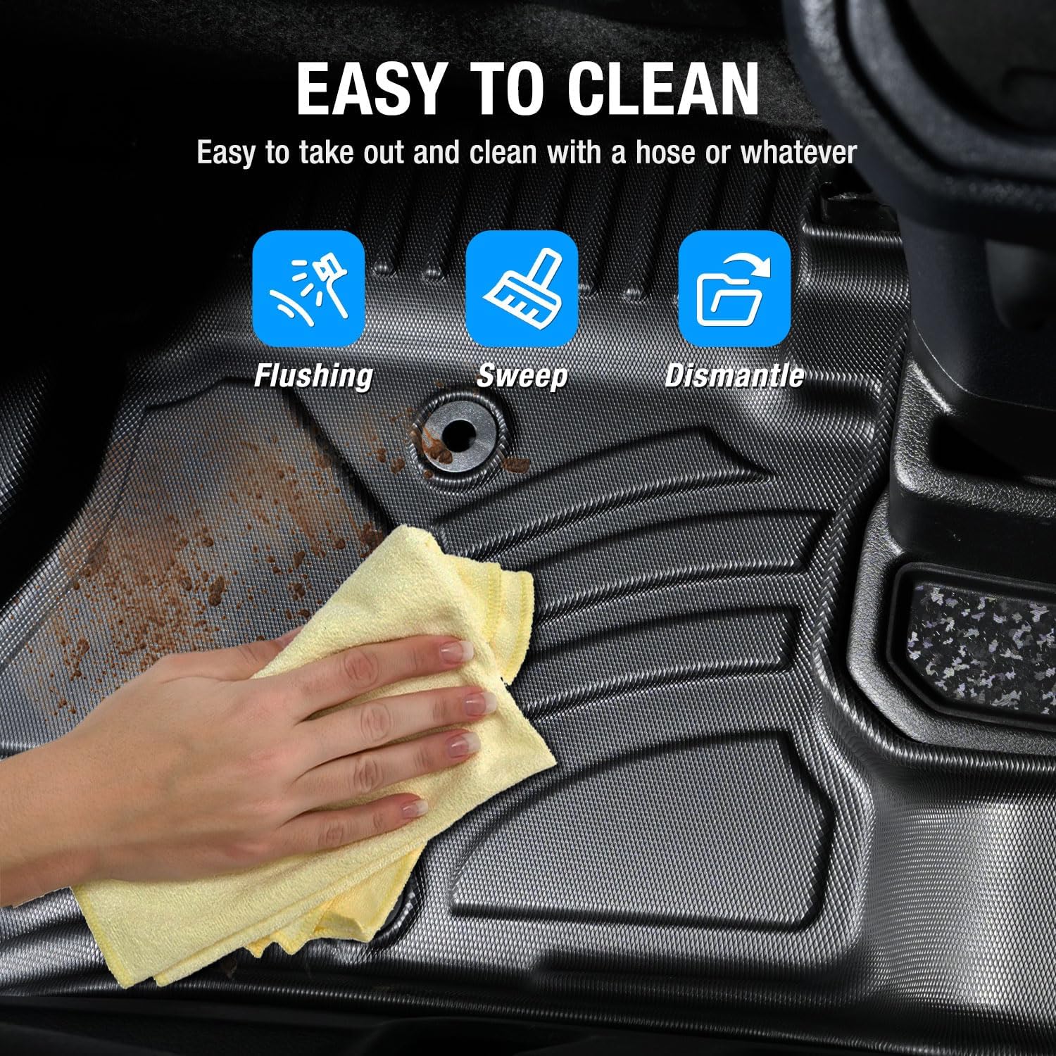 Dodge Ram 1500/2500/3500 2011-2017 Crew Cab Custom Fit Floor Mats TPE Liners - NOVSIGHT