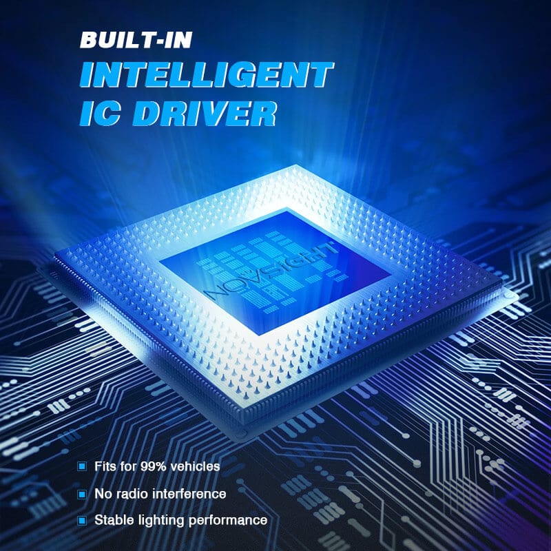 9005 LED headlight bulbs with intelligent IC driver