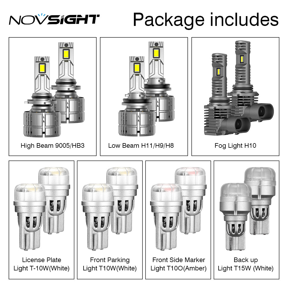 2021-2022 Ford F-150 Exterior Interior LED Lights Bulbs Headlights Signal Lights Bundle - NOVSIGHT