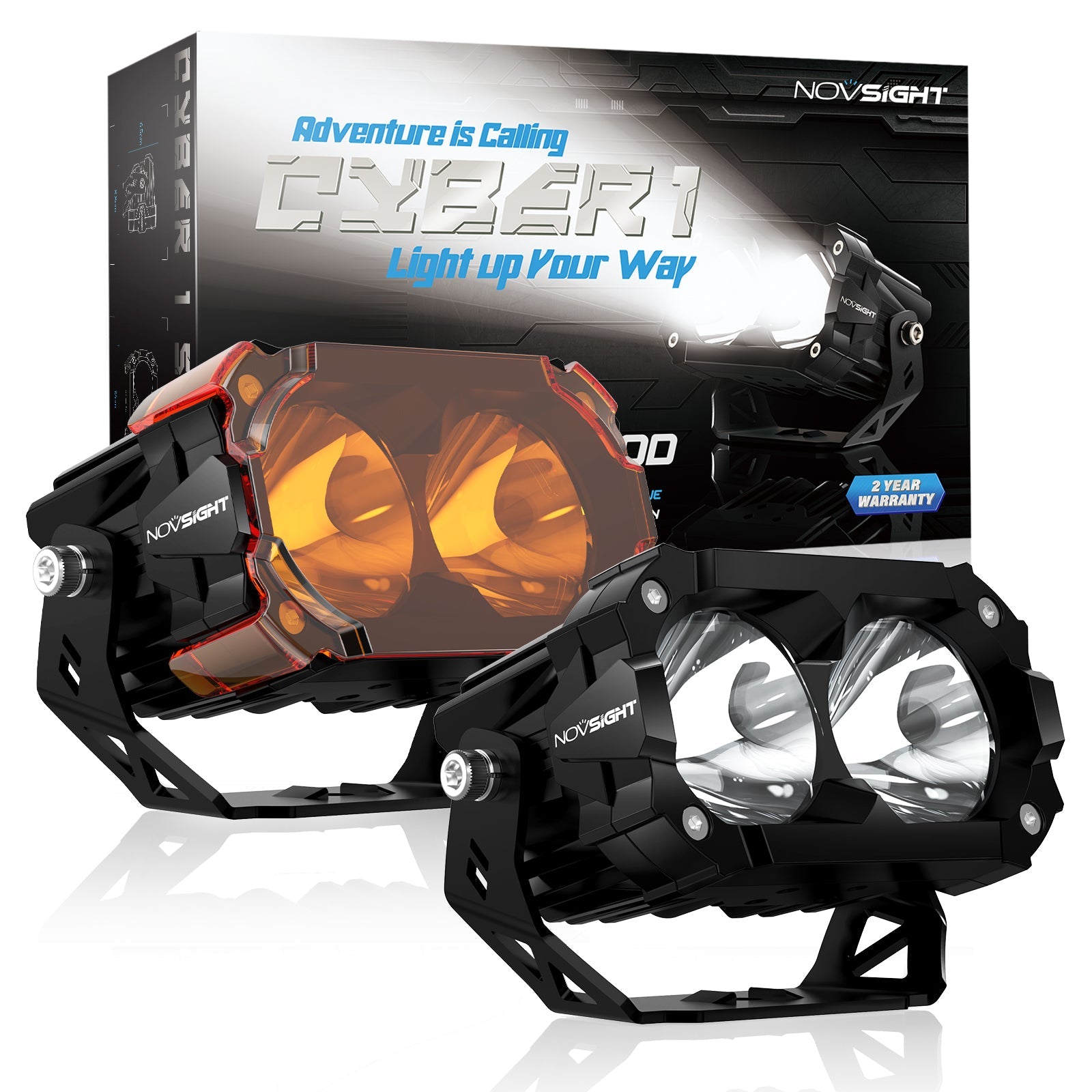 CYBER 1 Series | LED Pod light Off-Road LED light Amber Pod light 3 inch 4 inch - NOVSIGHT