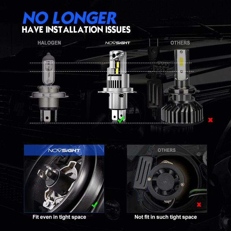 H4 LED headlight bulbs easy to install