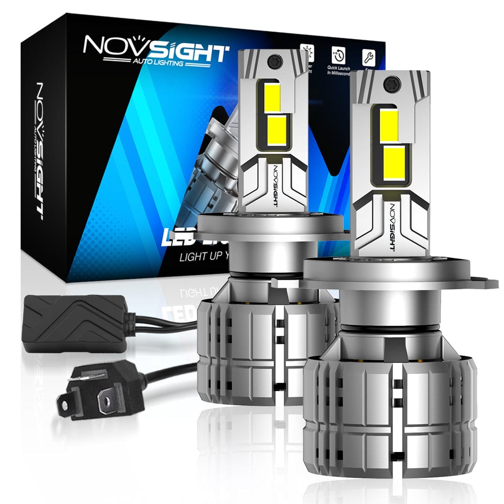 N60 Ultra Series | H4 HB2 9003 LED Bulbs Super Bright 200W 40000LM 6500K White | 2 Bulbs - NOVSIGHT