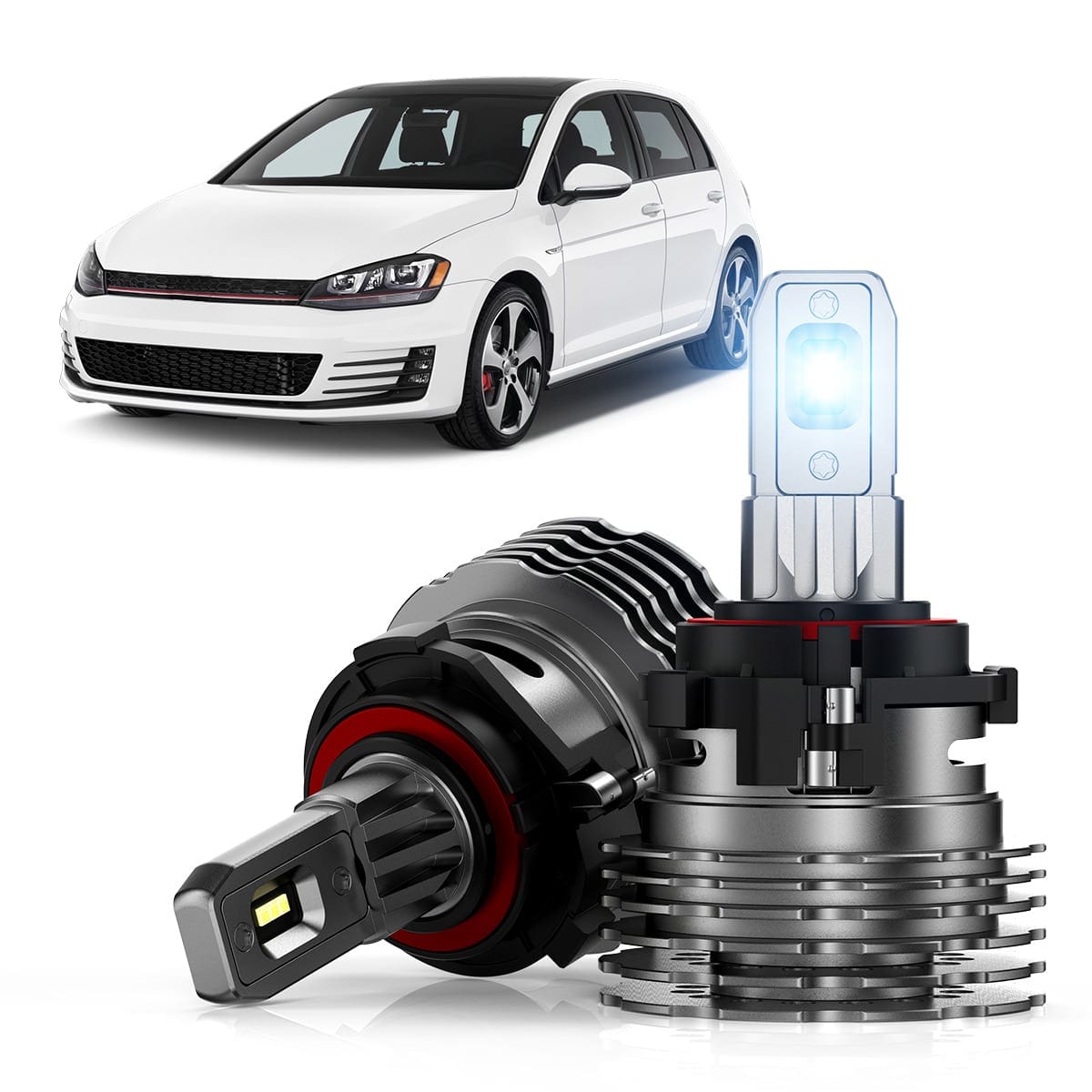 H7 LED Headlight Bulb Retainers Holder Adapter for VW Volkswagen Golf 7