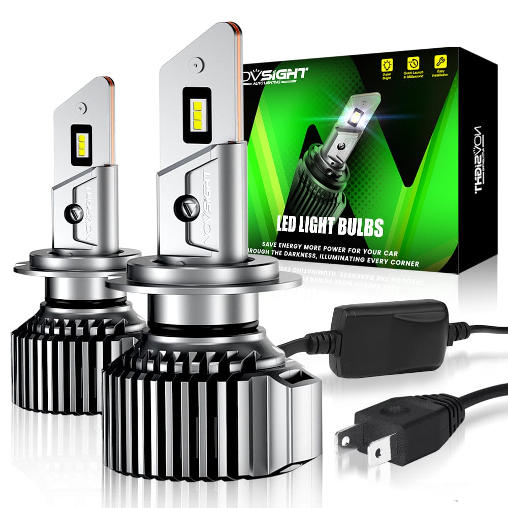 N52 Plus Series | H4 H7 H11 H13 9005 9006 9007 9012 LED Bulbs Automotive-Grade Chip 100W 20000LM 6500K White | 2 Bulbs - NOVSIGHT