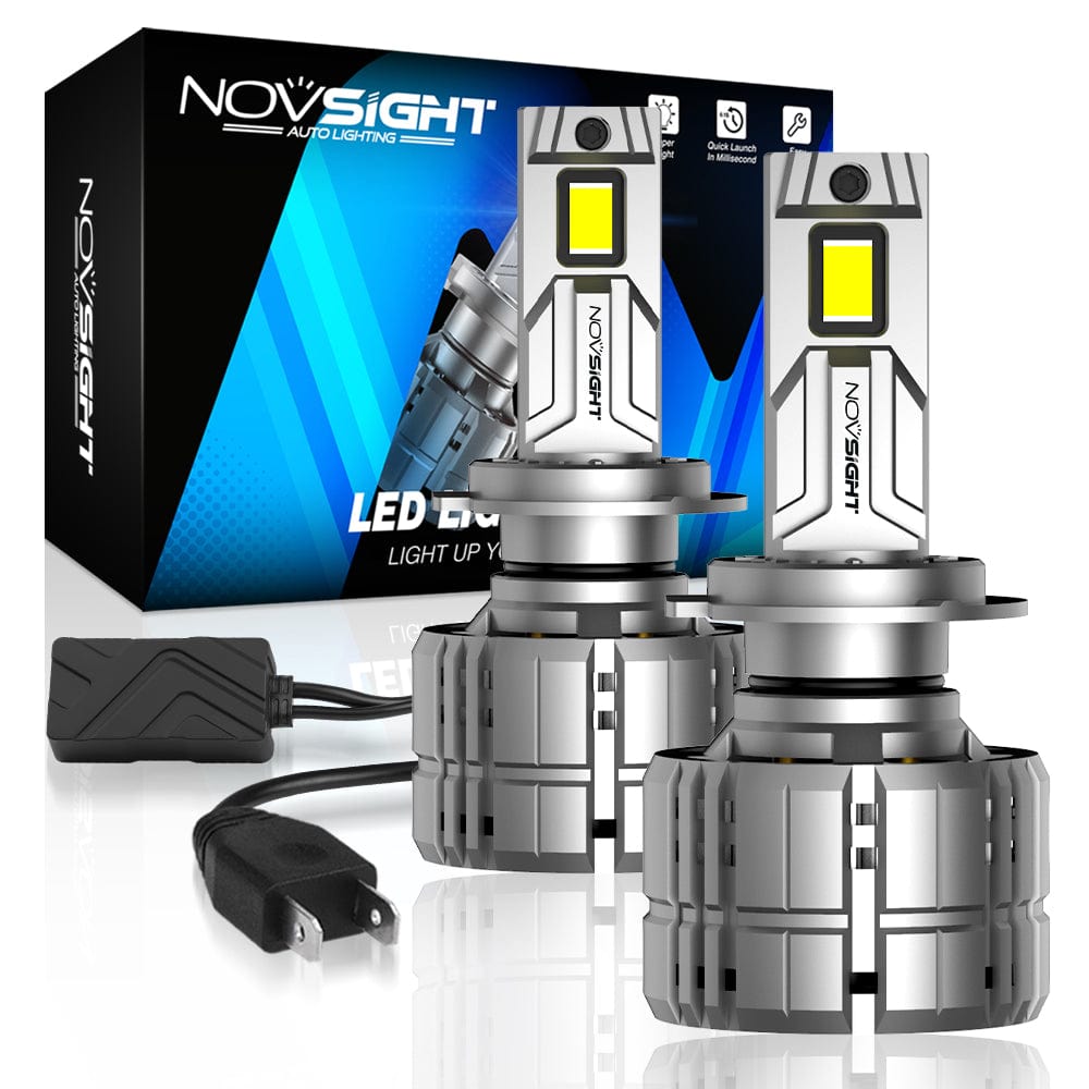 N60 Ultra Series | H7 LED Bulbs Super Bright 200W 40000LM 6500K White | 2 Bulbs - NOVSIGHT