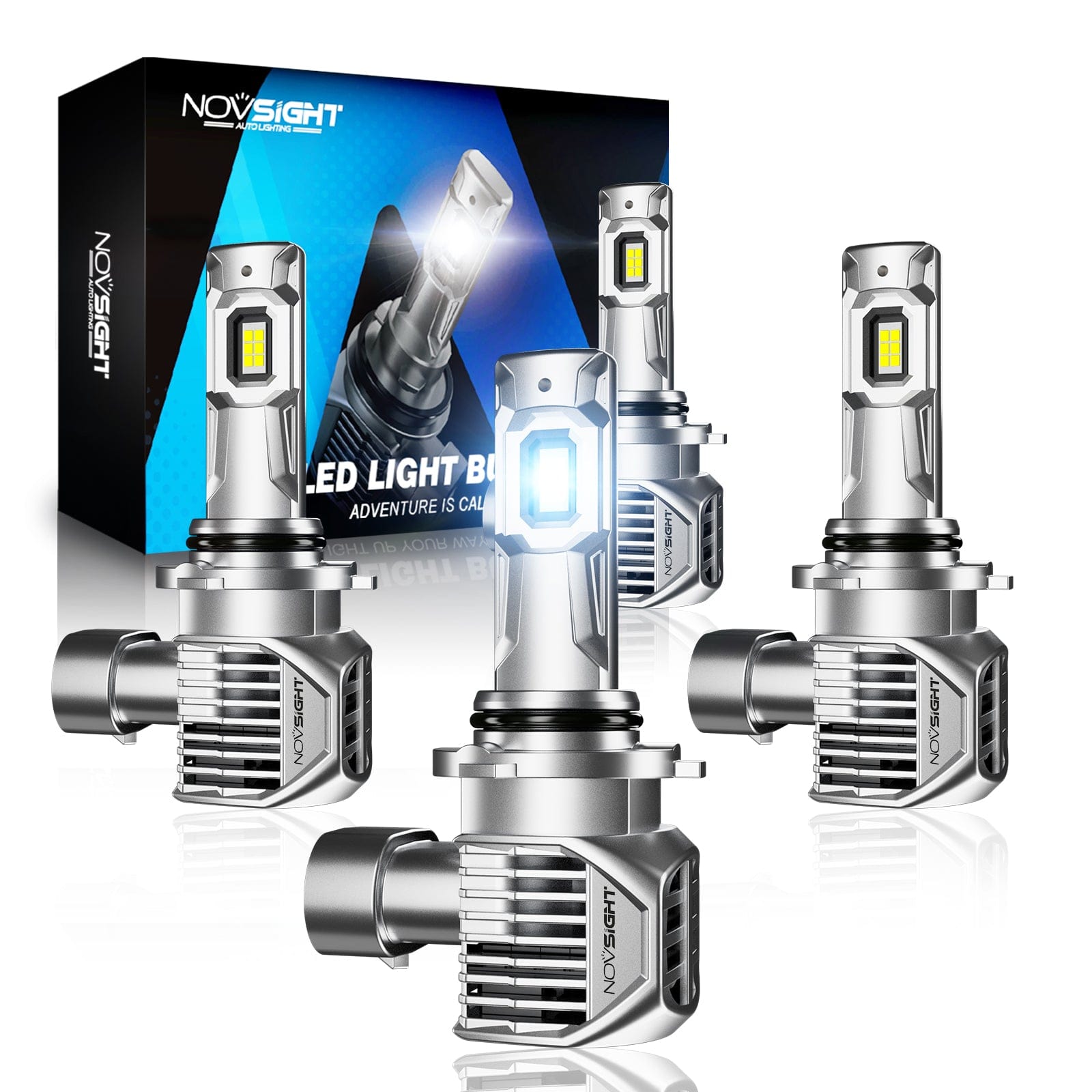 NOVSIGHT 9005 9006 LED Headlight Bulbs Combo Pack - 26000LM Super Bright, 6500K White, Plug And Play, Pack Of 4