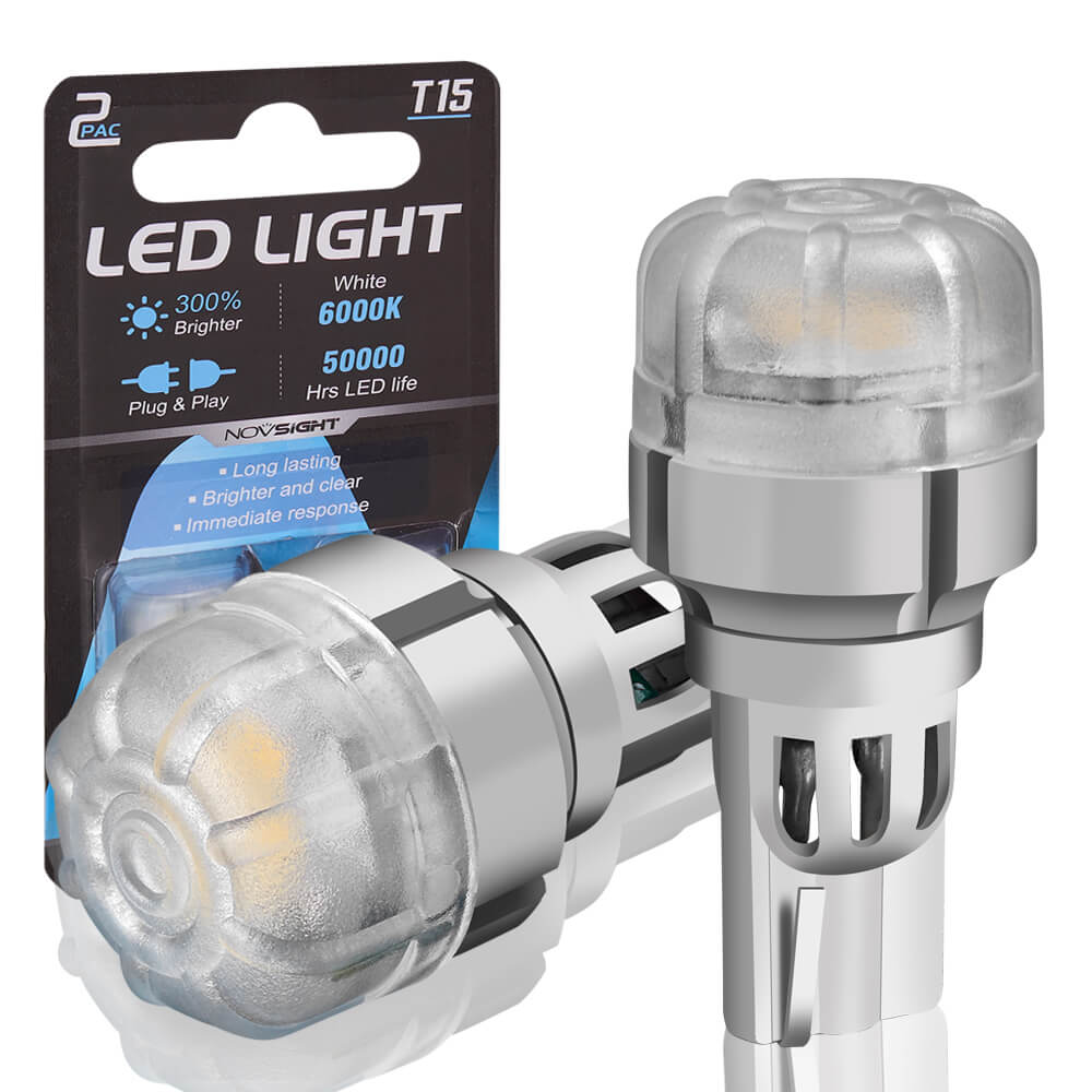 GLL T15 LED Canbus W16W 906 912 921 LED Light 3030-24-SMD for Reversing Lights, 6500K White