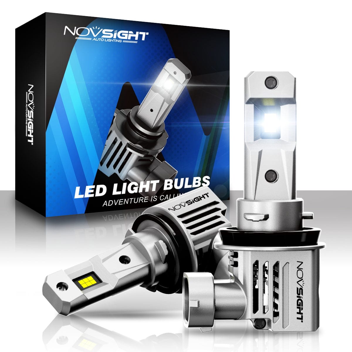 N66 Pro Series Wireless | 9005 9006 H4 H7 H11 LED Bulbs Perfect Beam 80W 18000LM 6500K White | 2 Bullbs - NOVSIGHT