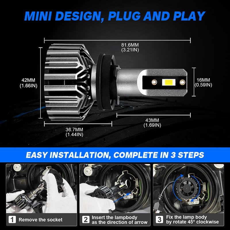 h9 headlight bulbs size and installation