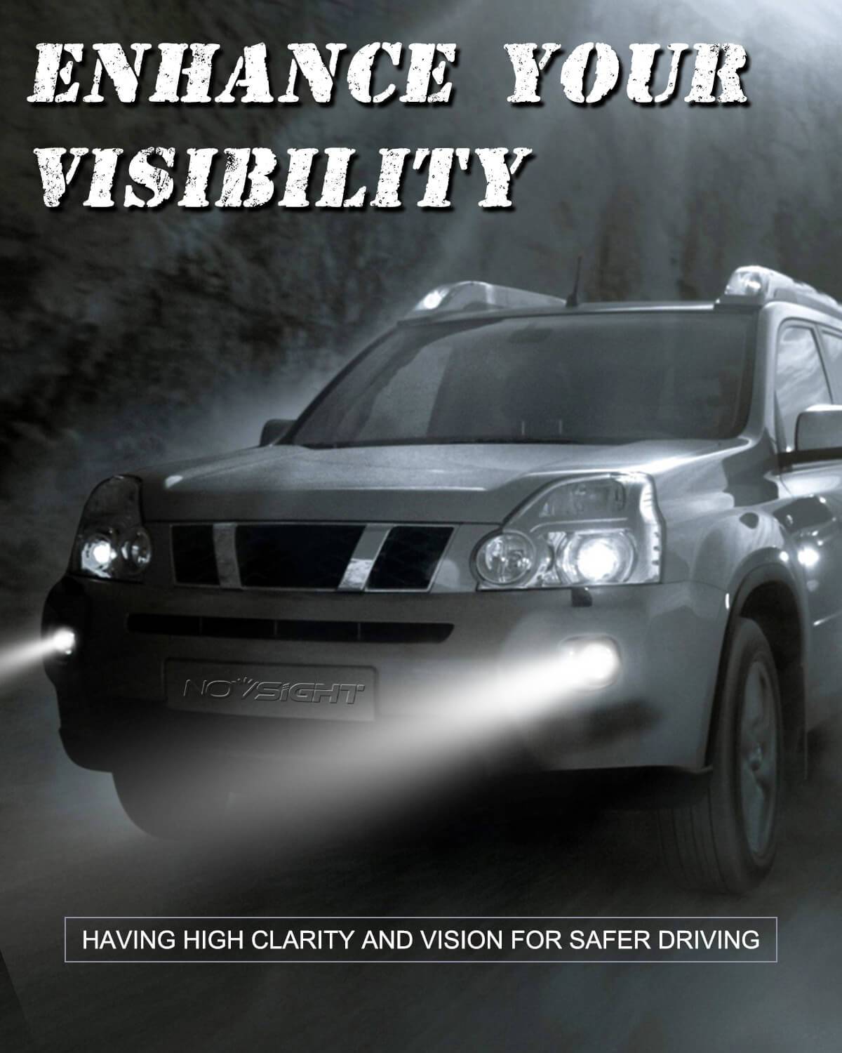 880 885 893 LED Fog Light Bulbs 6500K 10000 Lumens Fanless Headlamp Fog Light NOVSIGHT