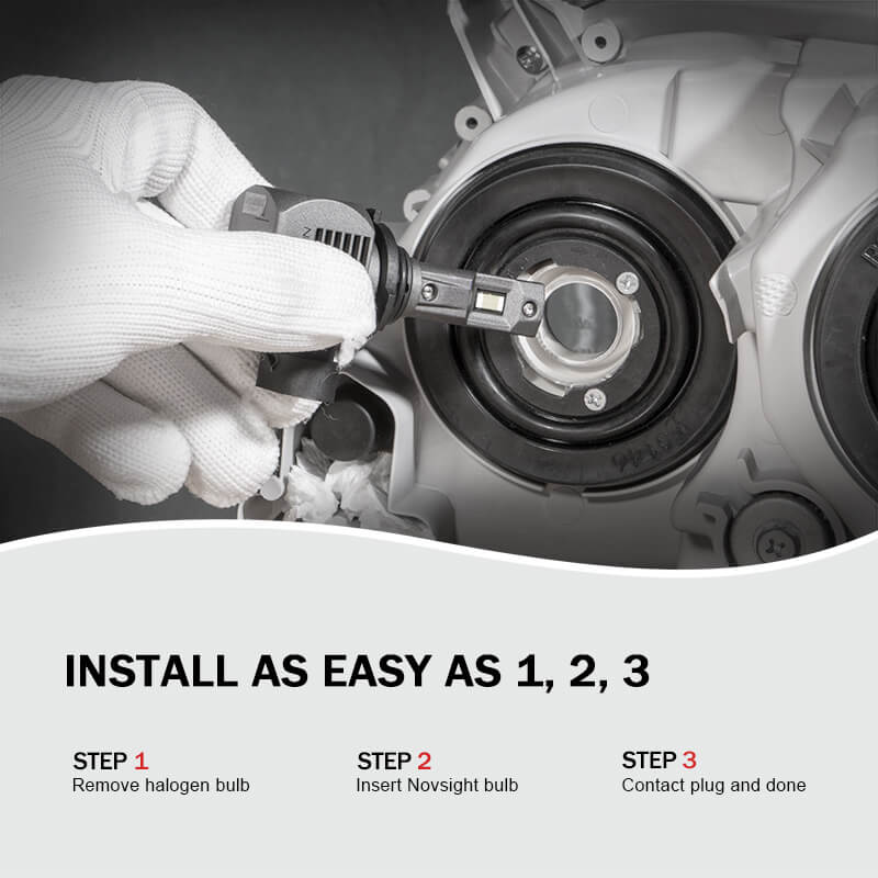 9005+9006 LED headlight bulbs installation steps