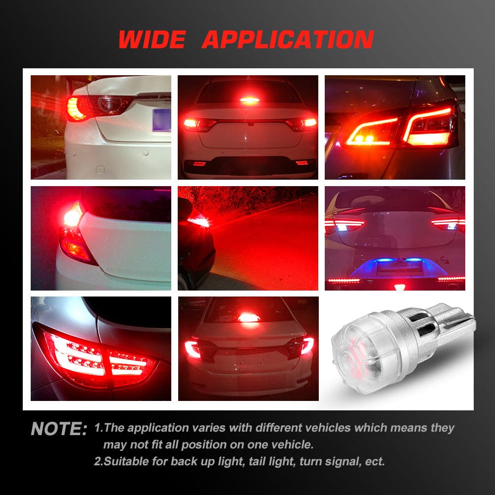 T10R 158 161 168 194 Red LED Bulbs Signal Light Front Backup Light Tail Light - NOVSIGHT