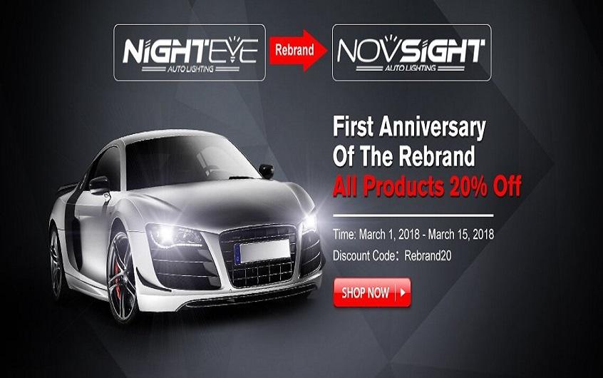 All products 20% off.Celebrate first anniversary of the rebrand ( NightEye change to NovSight )!