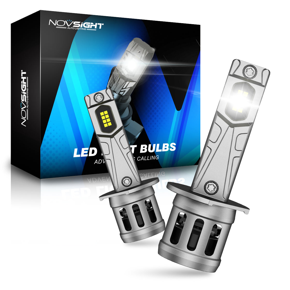 N63 Upgraded Mini 1:1 Series Wireless | H1 LED Bulbs Original Mini Size 90W Fog Lights |2 Bulbs - NOVSIGHT