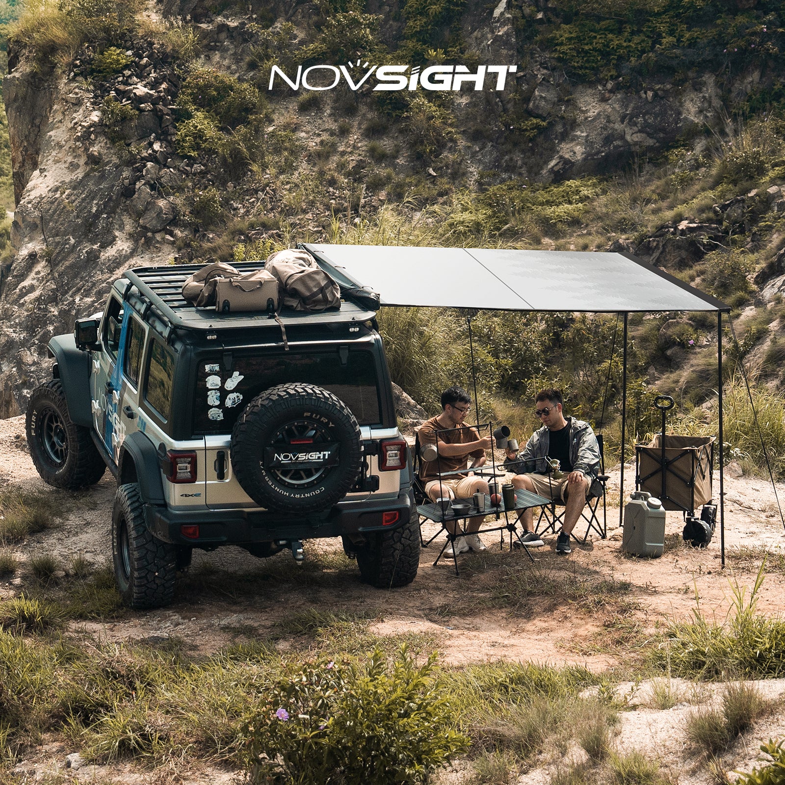 Novsight Car Side Awning Tent Anti UV for Outdoor Camping Overland Shelter for JEEP SUV Van Camper Trailer - NOVSIGHT