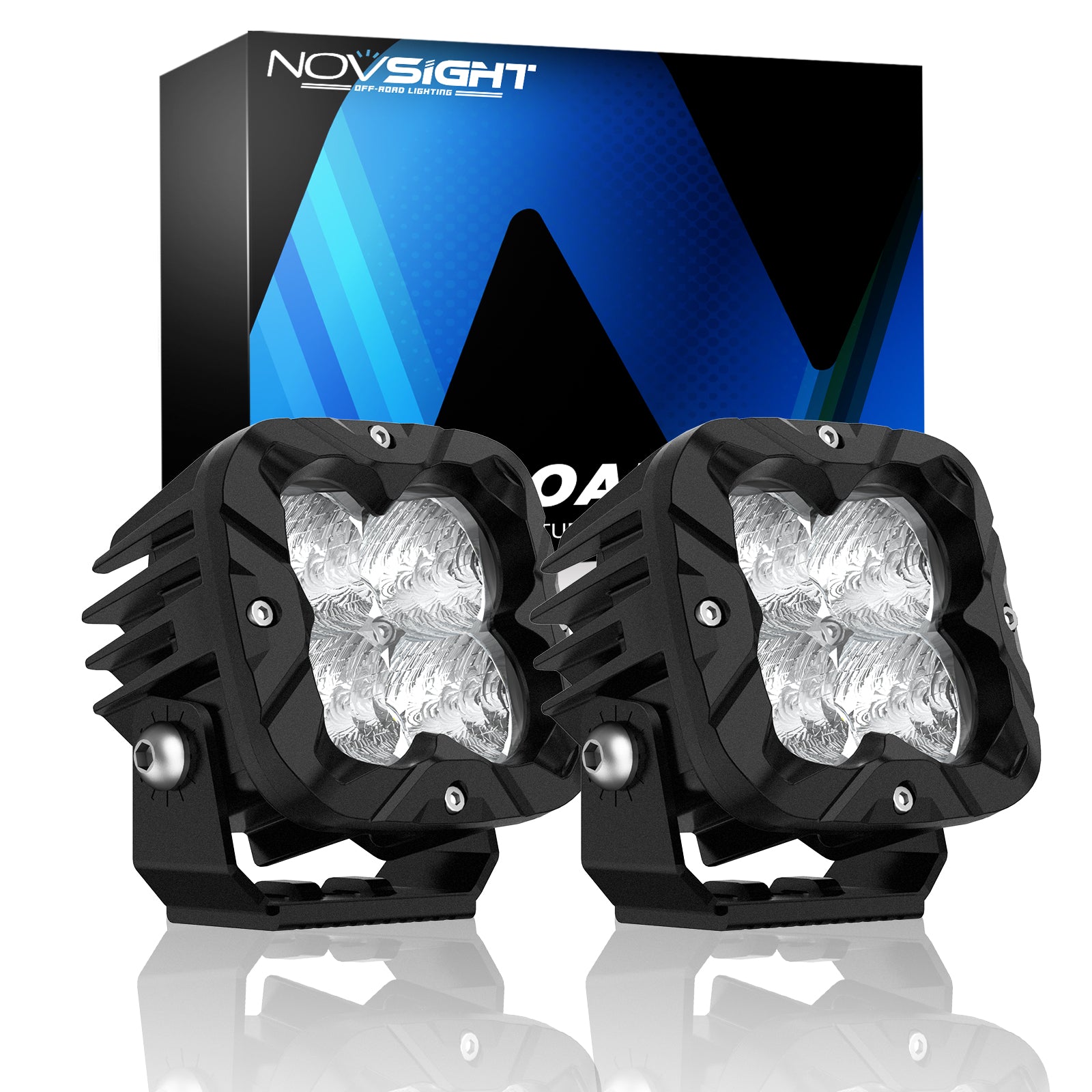 3 Inch Off-Road LED Pods Driving Lights with High Intensity for Truck Wrangler Jeep Ram Suv Atv Boat - NOVSIGHT