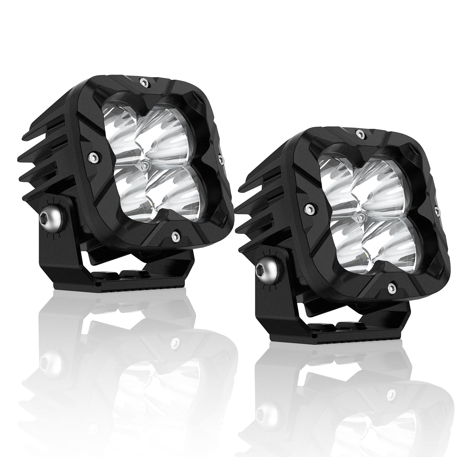 3 Inch Off-Road LED Pods Driving Spot Flood Lights with High Intensity for Truck Wrangler Jeep Ram Suv Atv Boat - NOVSIGHT