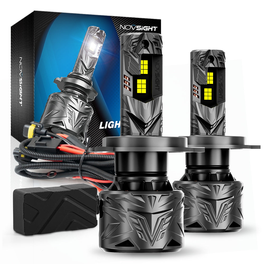N70 Series | H4 H7 H11 H13 9004 9005 9006 9007 9012 LED Bulbs Super Bright Headlights 240W 50000LM 6500K White | 2 Bulbs - NOVSIGHT
