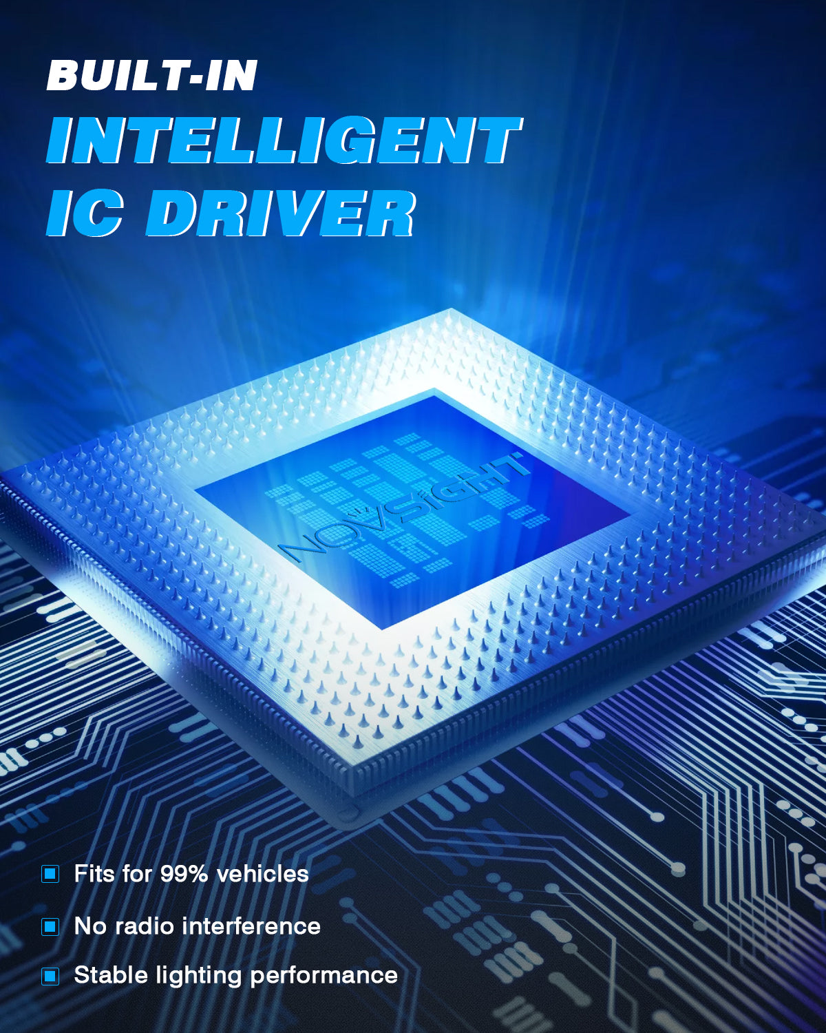 2000-2020 Chevrolet Tahoe Custom-Fit LED  Headlight Bulbs H11 9005 Conversion Kits 4 Bulbs - NOVSIGHT