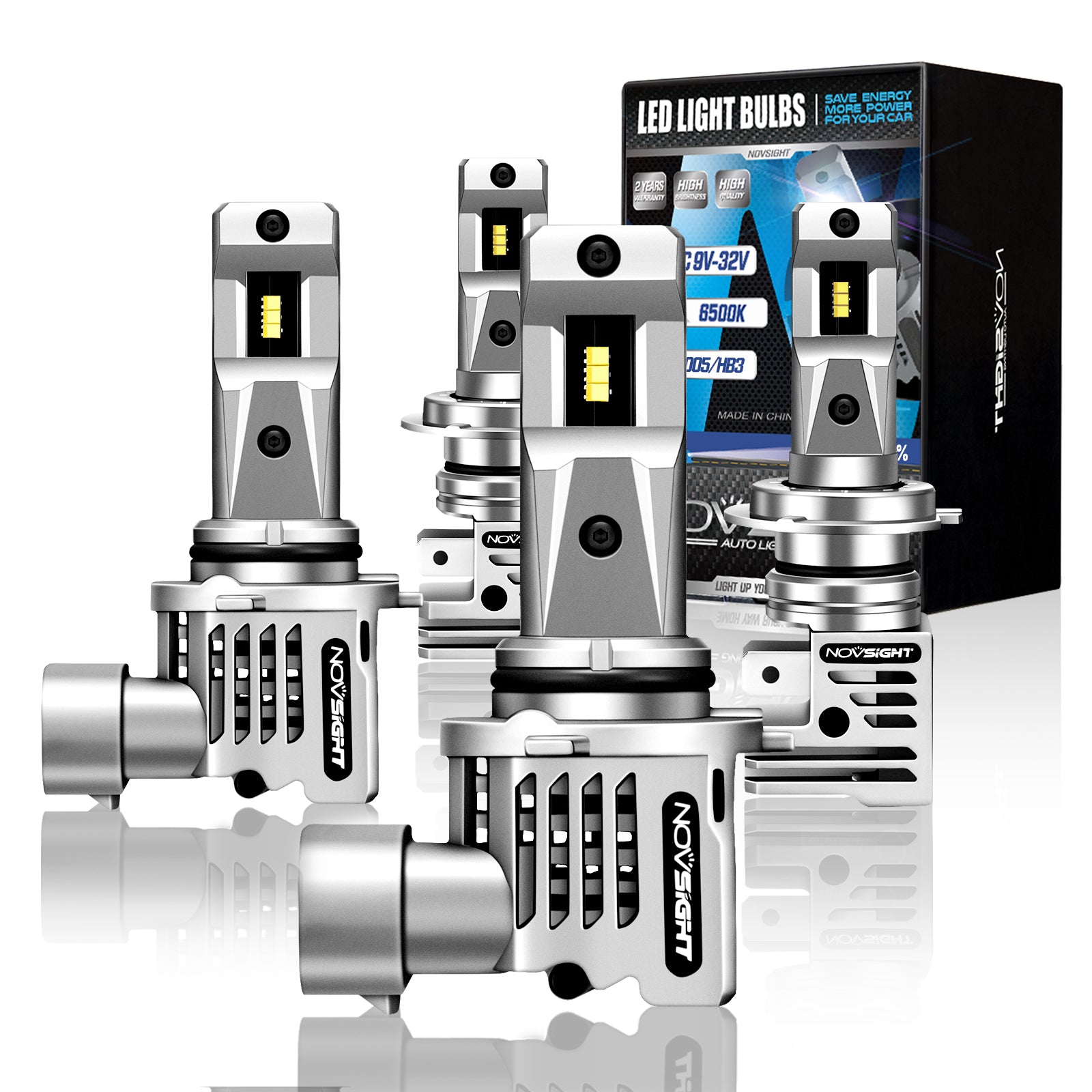 2019 2020 Hyundai Veloster LED Headlight Bulbs H7 9005 Hi/Lo Beam Replacement Kits 6500K White Light - NOVSIGHT