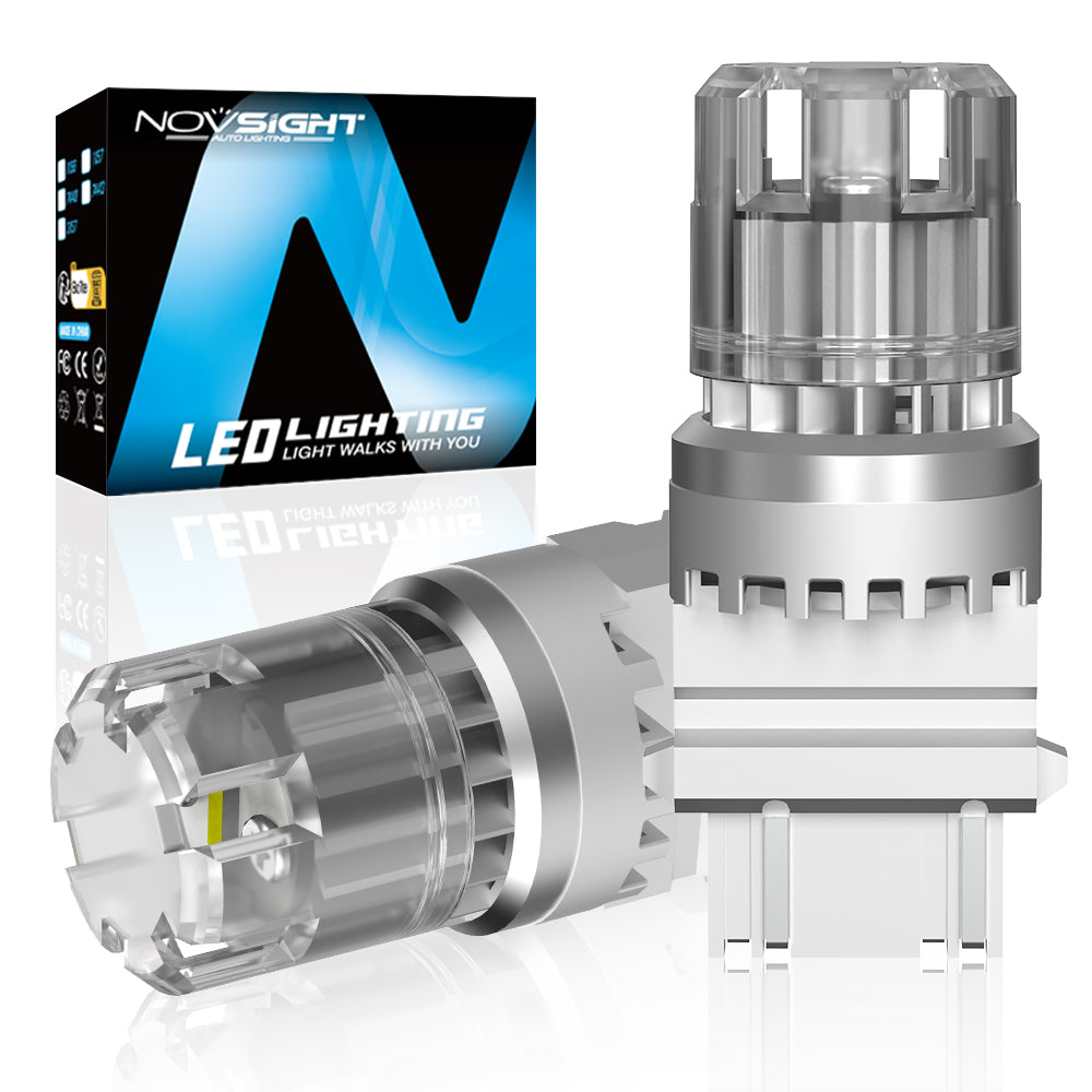 3157 3047 3057 3155 3157 3157AV LED Bulbs for Rear Front Turn Reverse Lights DRL - White - NOVSIGHT