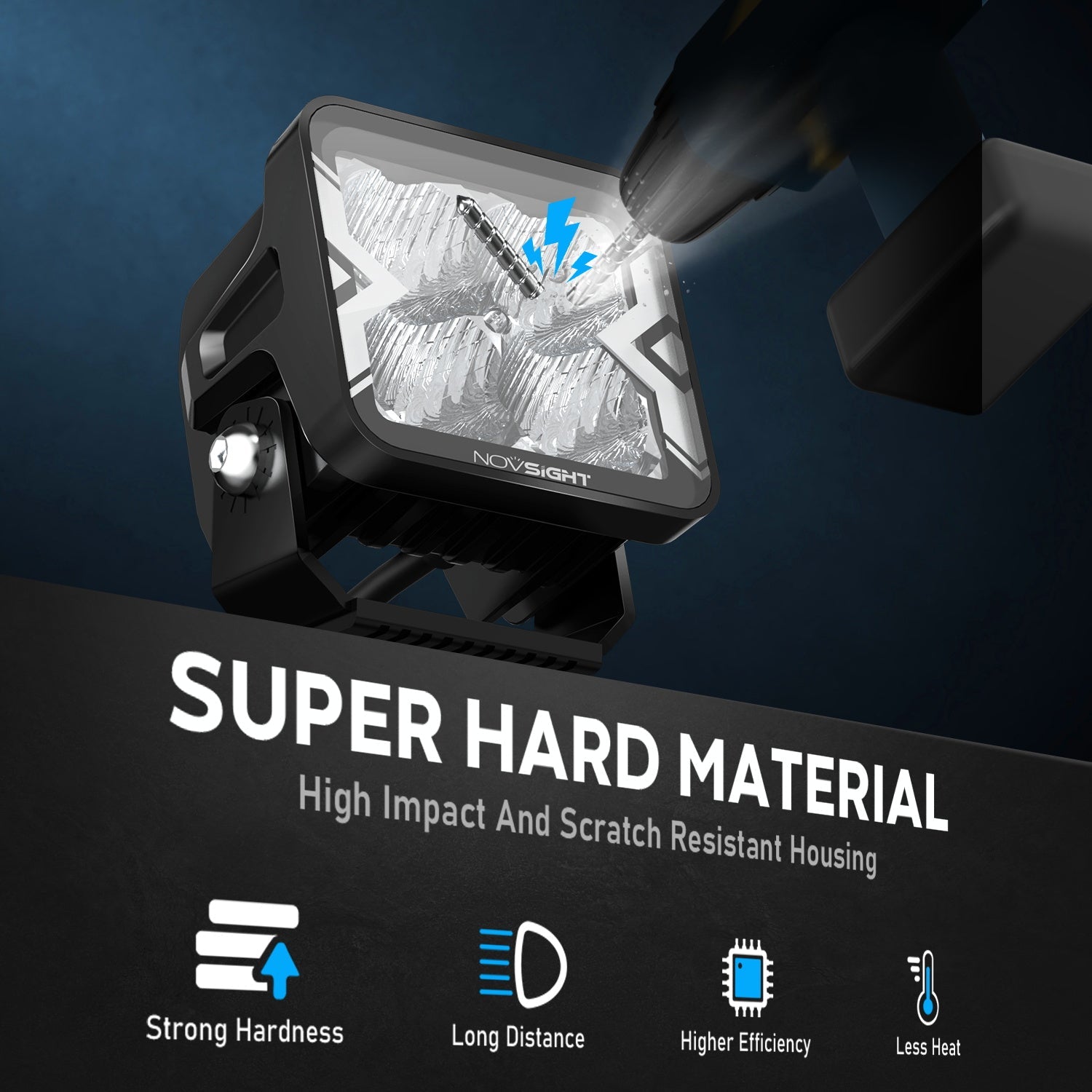 3 Inch LED Pods Off-road Auxiliary Driving Spot Flood Ditch Light Square Light Bar - NOVSIGHT
