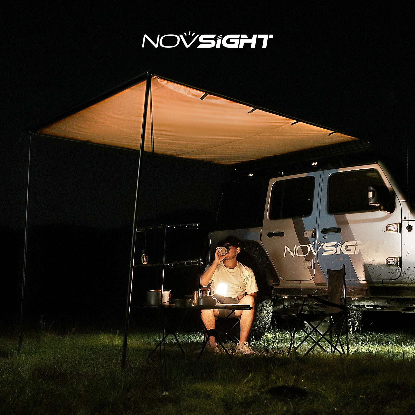 Novsight Car Side Awning Tent Anti UV for Outdoor Camping Overland Shelter for JEEP SUV Van Camper Trailer - NOVSIGHT