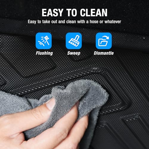 Toyota Highlander 2022-2023 7 asientos (incluye híbrido) con alfombrilla de respaldo, alfombrilla de carga TPE de ajuste personalizado (solo para modelos con subwoofer trasero)