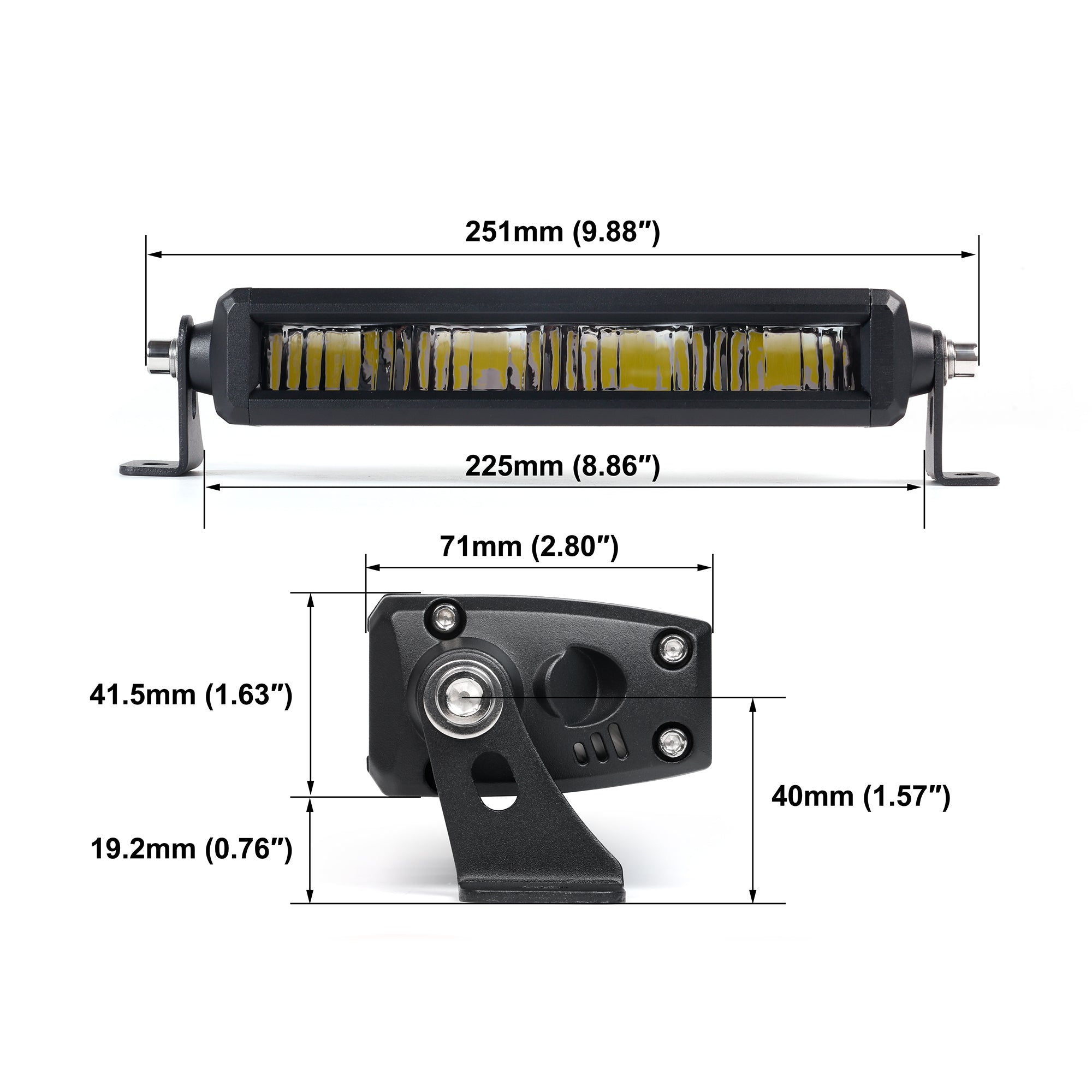 Off Road LED Light Bar 10 Inch Single Row High Power Driving Beam - NOVSIGHT