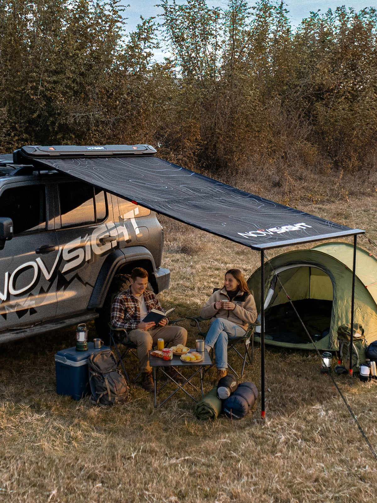 Novsight ABS Hard-Shell Car Side Awning Tent – Easy Setup All
