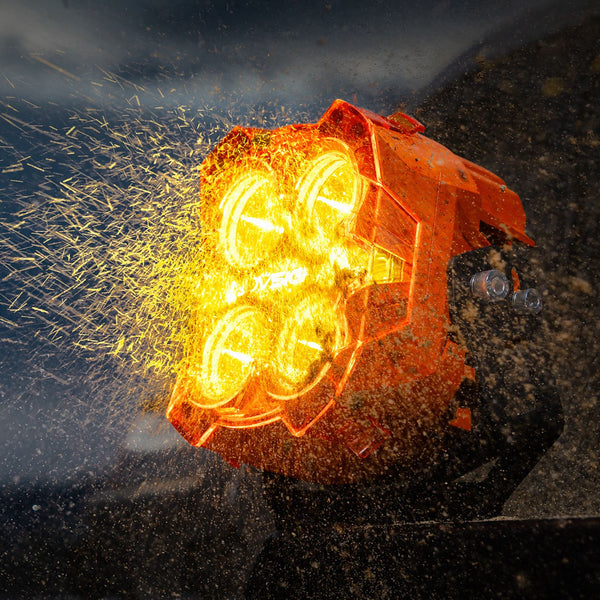 CYBER Series | 6-inch LED Pod Lights White and Amber Light Cyber Orange
