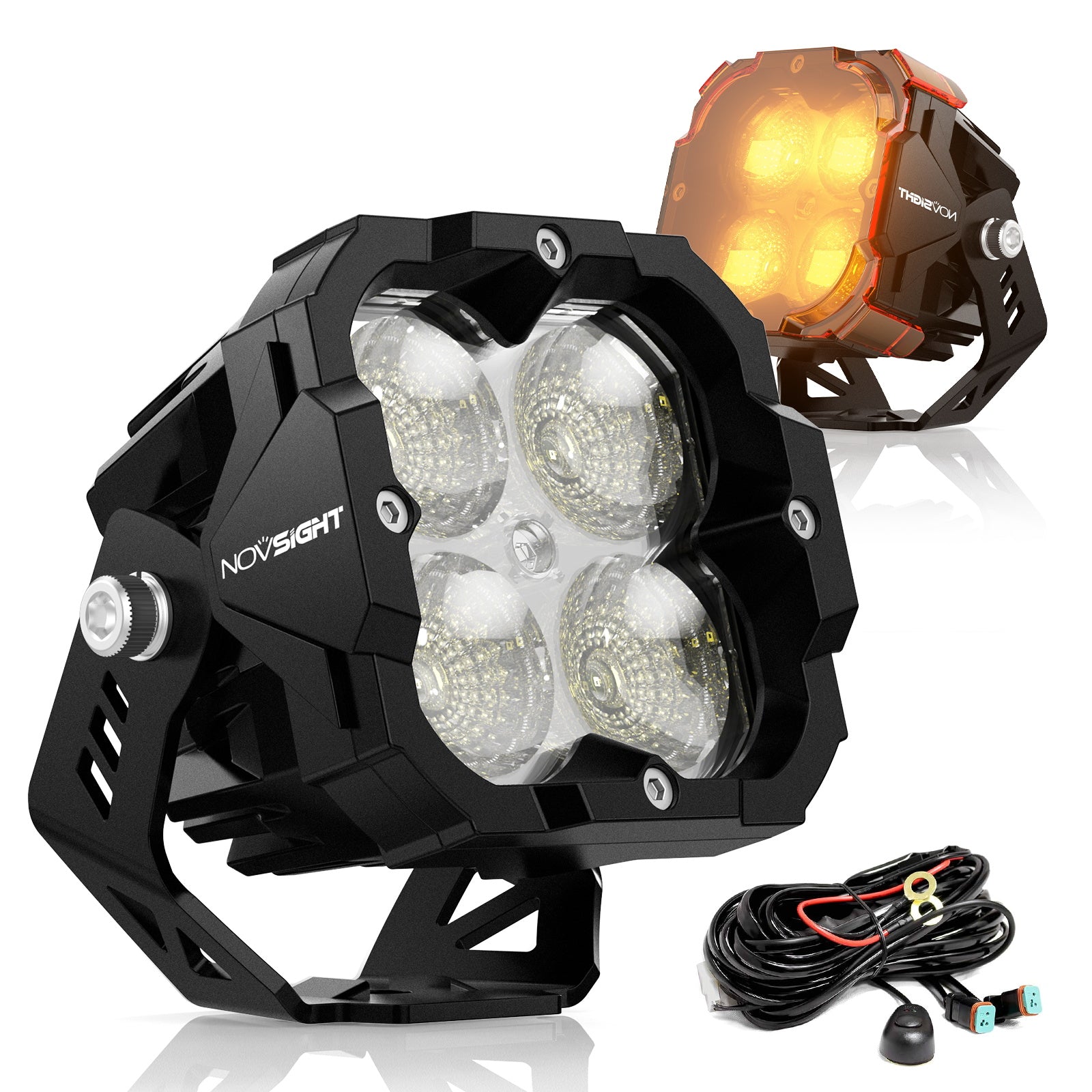 CYBER 1 Series | 3 Inch Cube Pods Off-road Auxiliary SAE Pod LED Light With Harness and Bracket