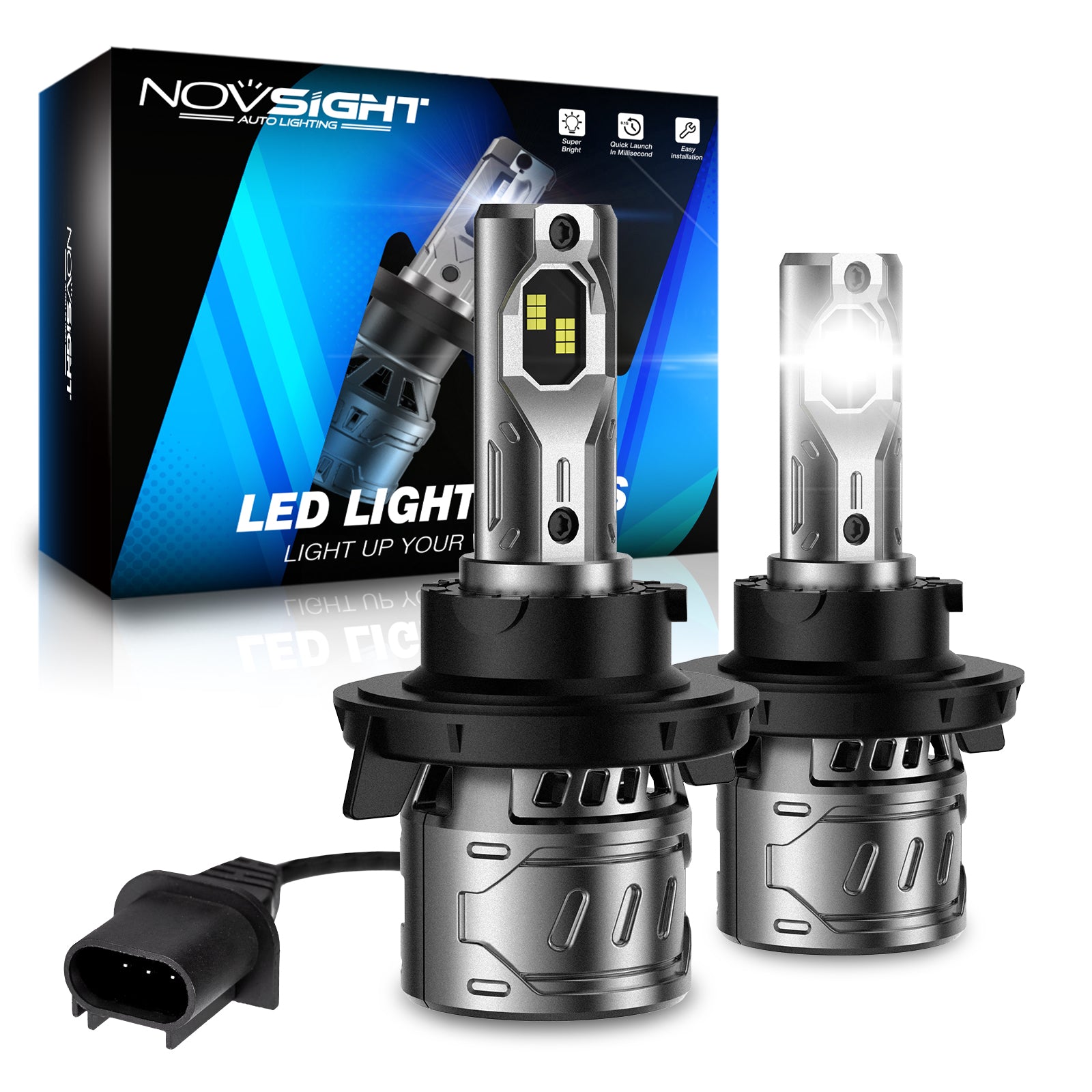 NOVSIGHT H15 LED Scheinwerfer Glühbirnen High/Lo Beam Licht 6500K Weiß  Canbus