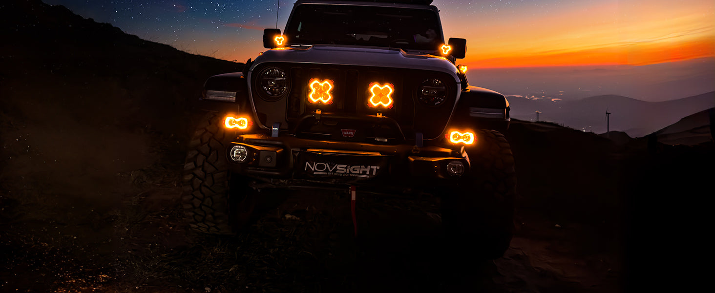 NOVSIGHT HALO Series 3.5'' LED Pods with DRL 48W Twin Light Kit NOVSIGHT HALO Series 3.5'' LED Pods with DRL 48W Twin Light Kit