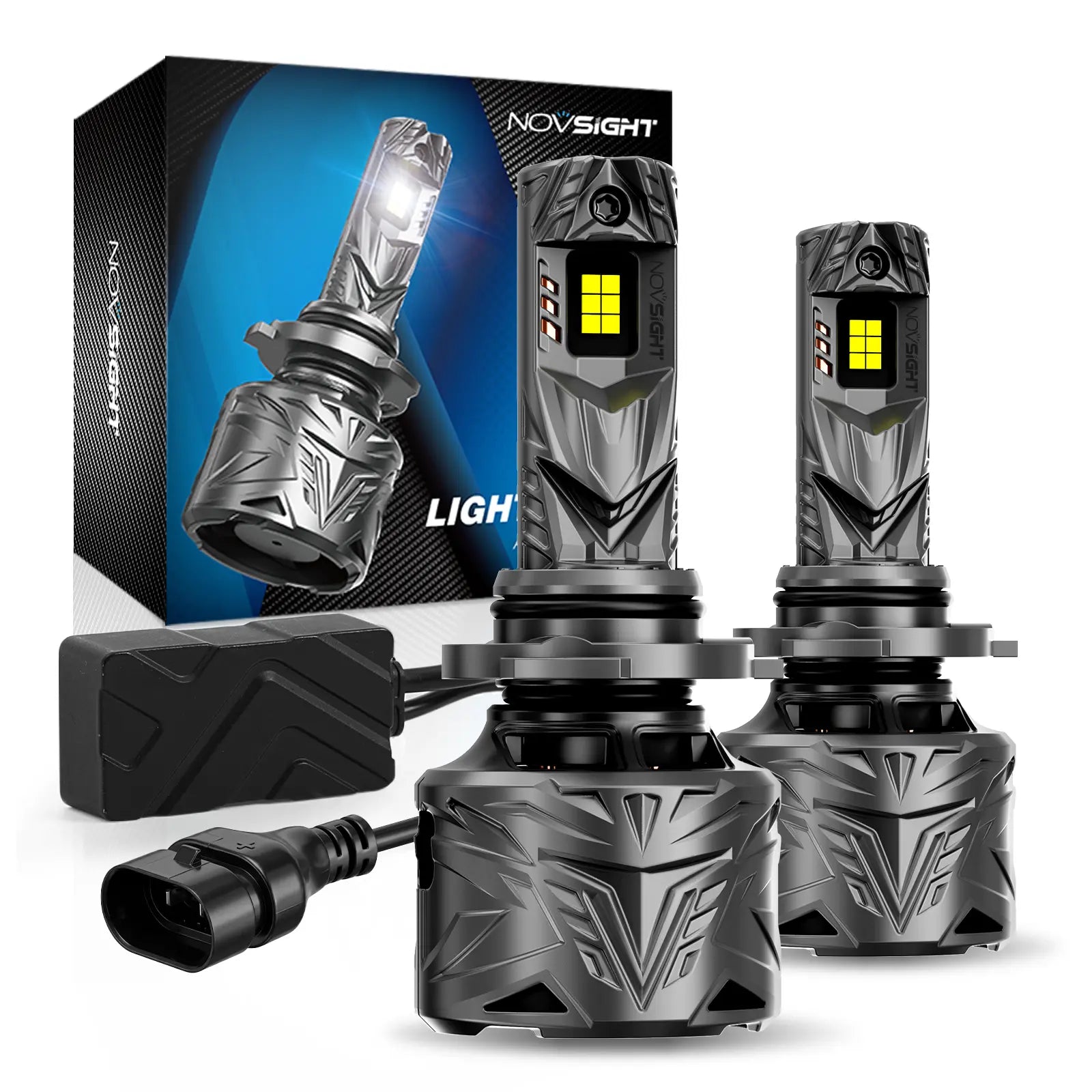 N70 Series | 9006 HB4 LED Bulbs Super Bright Headlights 240W 50000LM 6500K White | 2 Bulbs Headlight | Novsight