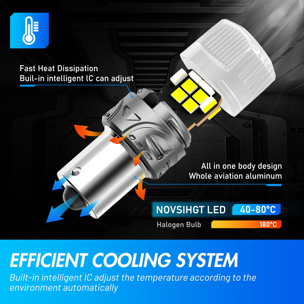 1156 180° P21W BA15S LED Bulbs for Rear Front Sinal Lights DRL - White