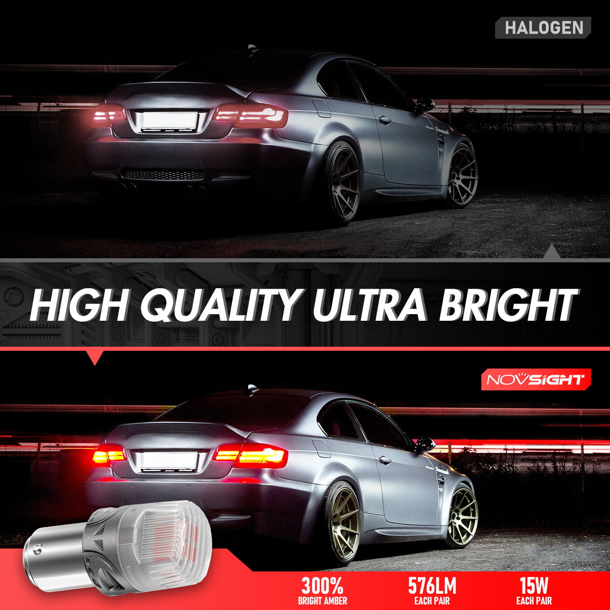 1157 180° P215W BAY15D BA15D LED Bulbs for Rear Brake Back Up Lights - Red