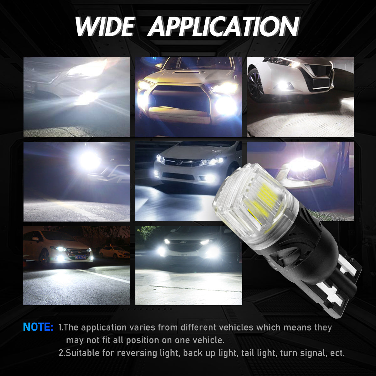 T10 158 161 168 194 W5W LED Bulbs for Rear Front Sinal Lights DRL - White