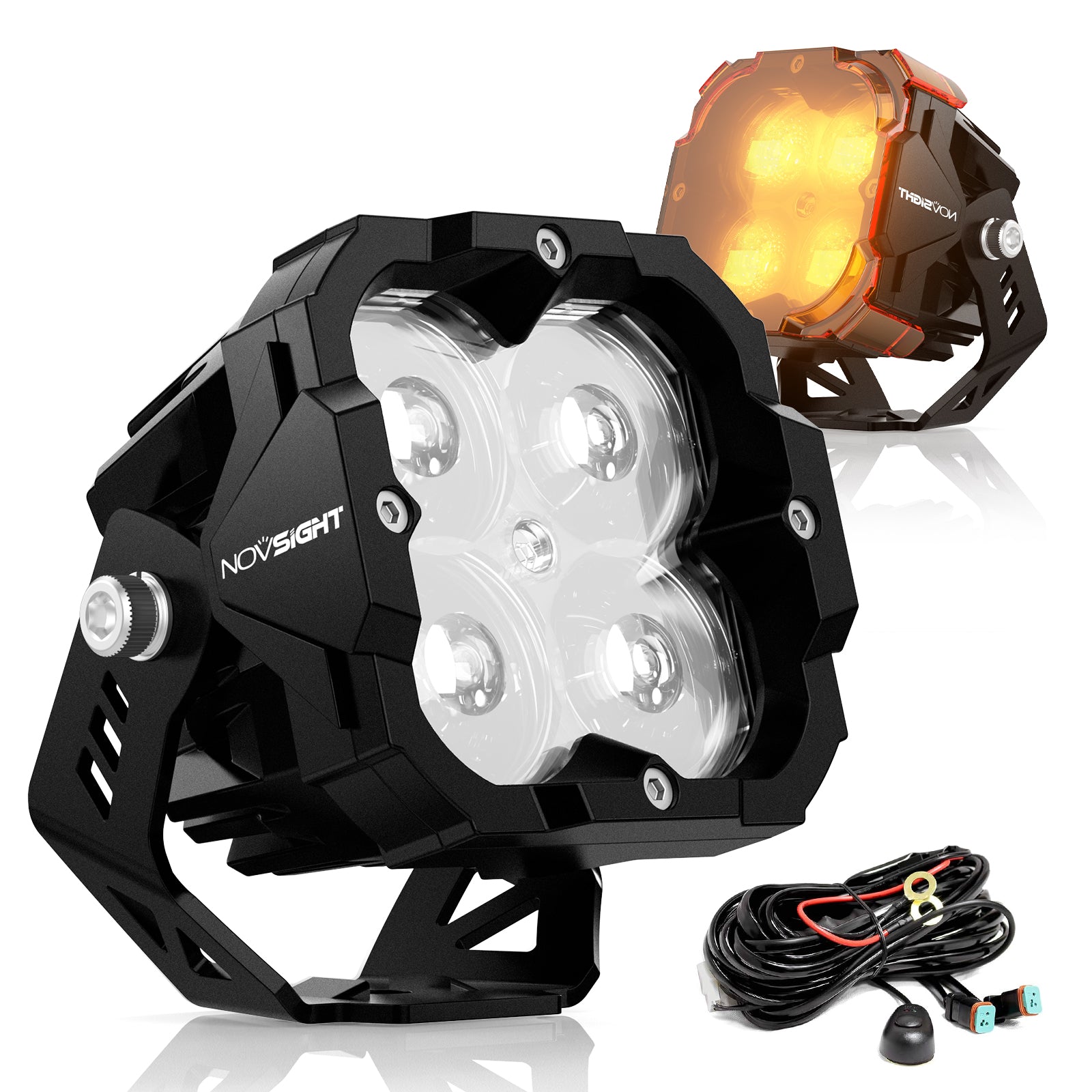 CYBER 1 Series | 3 Inch Cube Pods Off-road Auxiliary Spot Light Ditch LED Light With Harness and Bracket