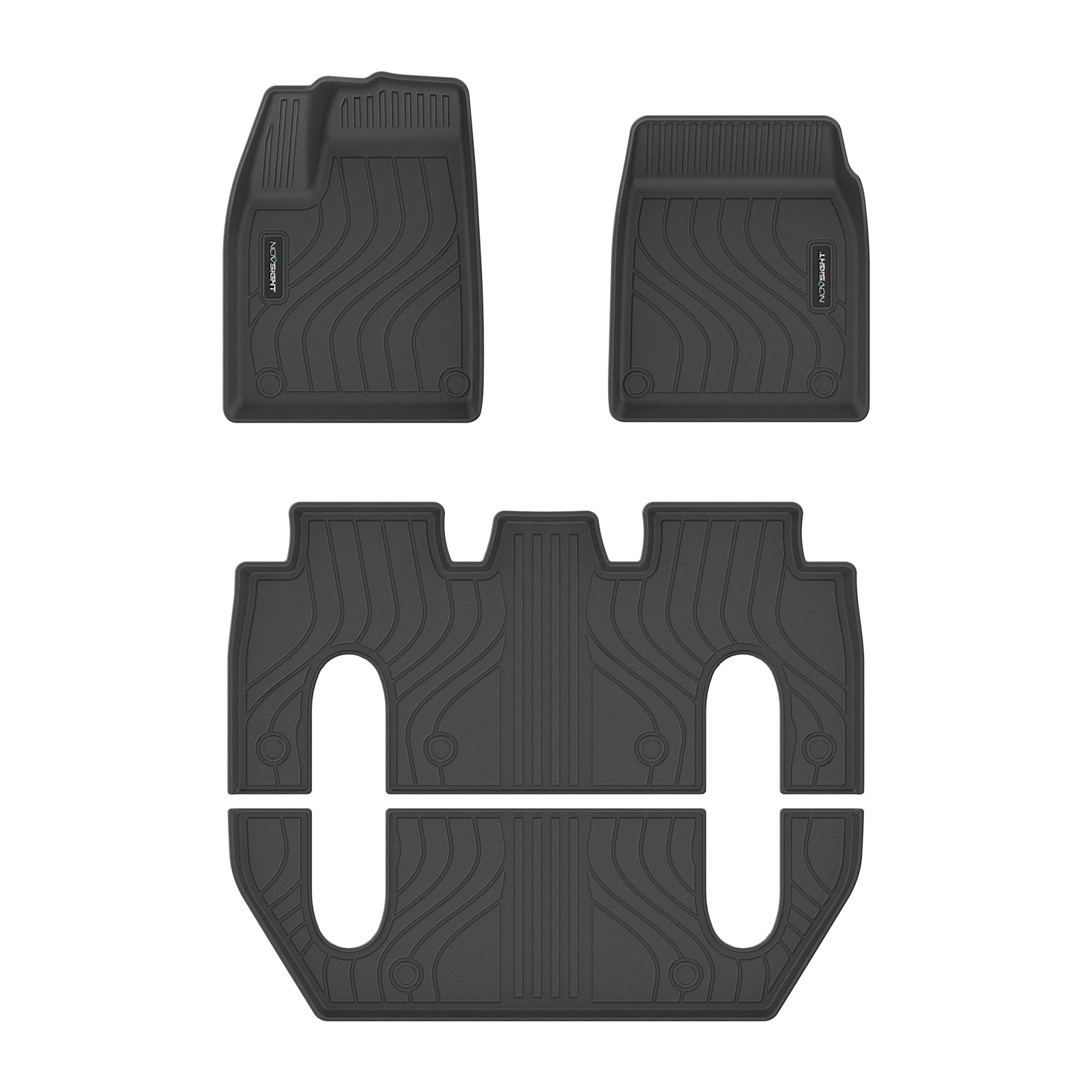 Tesla Model X 2023 6 Seater Floor Mats TPE Custom Fit Car Mats 1st & 2nd & 3rd Row Full Set Floor Liners