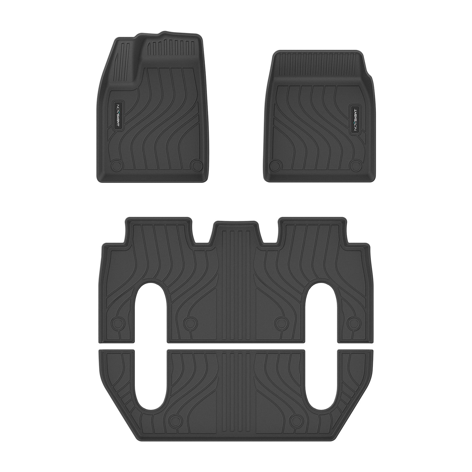 Tesla Model X 2023 Alfombrillas de 6 plazas TPE Alfombrillas de coche de ajuste personalizado Juego completo de revestimientos de piso para 1.a, 2.a y 3.a fila